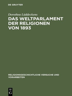 cover image of Das Weltparlament der Religionen von 1893